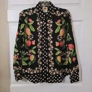 FARM Rio Black Floral Blouse